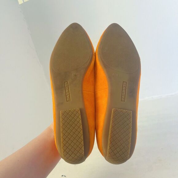 Talbots Francesca Link Suede Driving Flats Orange Pointed Toe Size 8.5 - Picture 5 of 7